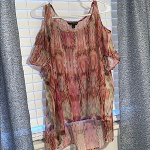 Colorful cold shoulder blouse